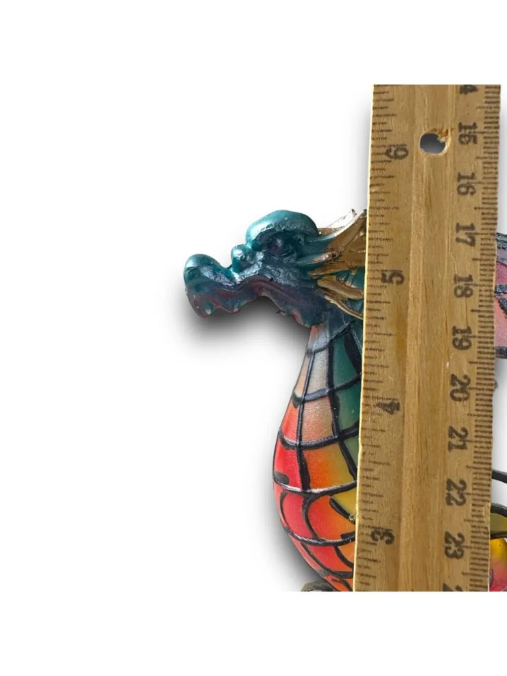 Hand-Painted Multicolor Dragon Lamp Figurine - 10